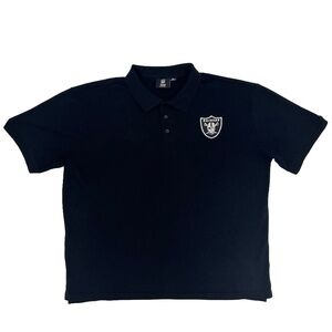 NFL Team Apparel Las Vegas Raiders Mens 2XL Black Polo Shirt Embroidered Logo
